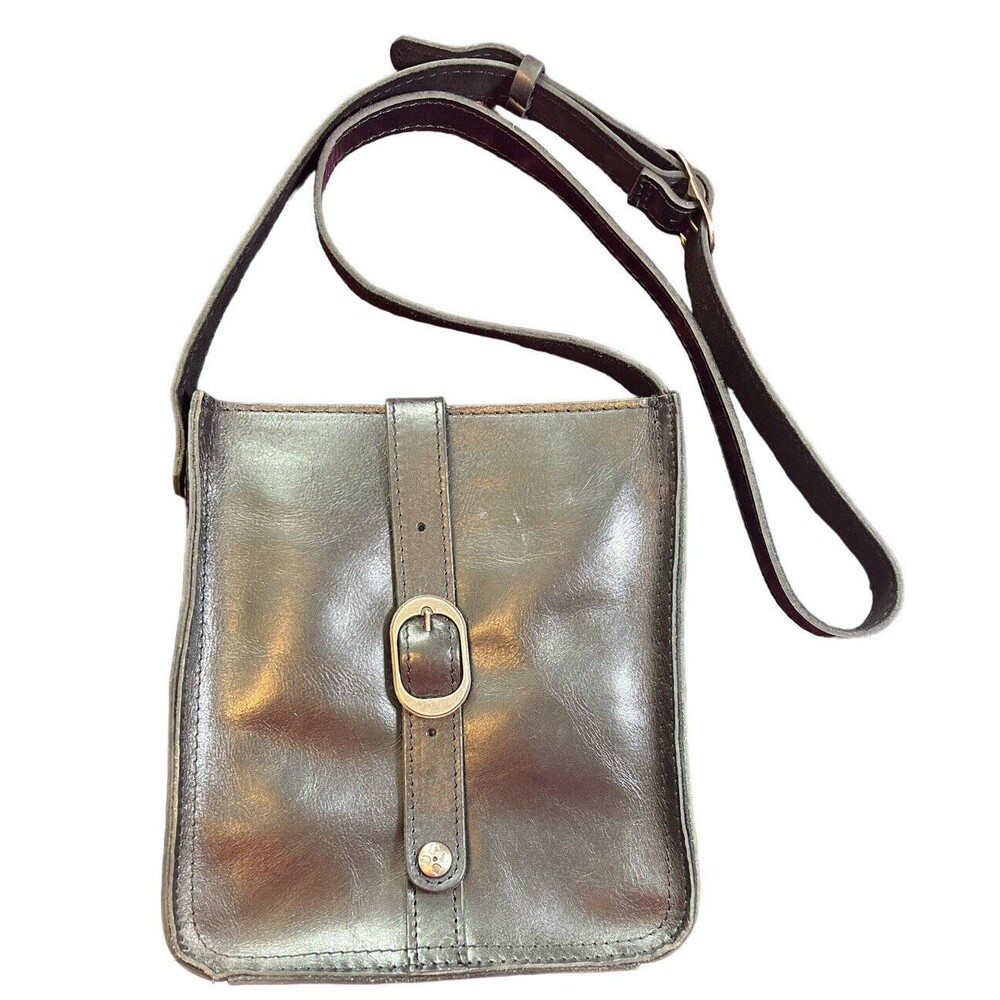 Patricia Nash Leather Purse Venezia Pouch Saddle‎ Black Crossbody Bag